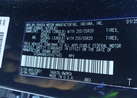 2025 Lexus Tx 350 Premium z USA, uszkodzony, nr VIN 5TDAAAB63SS021465